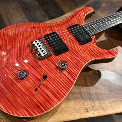 PRS Private Stock #12058 Custom 24 Raspberry Lemon Stripe w/ Reverse Chevron Flame Maple Top image 19