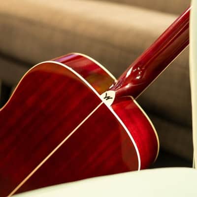 Washburn WD100DLTWRK-U Dreadnought Wine Red Acoustic Guitar with Gigbag image 3