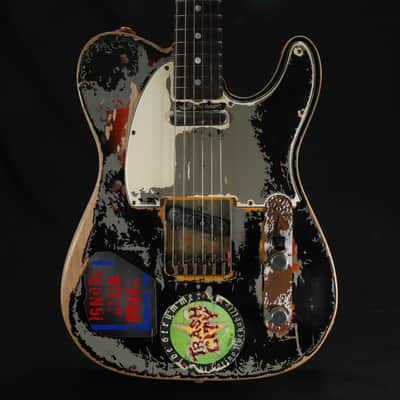 Fender Custom Shop Limited Edition Master Built Joe Strummer Telecaster Heavy Relic - Aged Black over 3-Color Sunburst 712 image 9