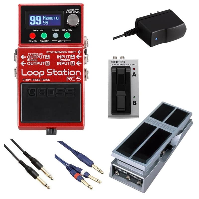 BOSS RC-5 Loop Station with FS-7 + FV-500H Sound Set | Reverb
