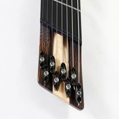 Agile 8 String Multi-Scale Fan Fret Chiral Nirvana 82730 RL MOD SS Reverse Blue Fade Headless Electric Guitar image 7