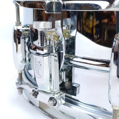Pearl 5.5x14"Mirror Chrome Steel Shell Snare Drum 8-Lug Remo CS + Ambassador image 6