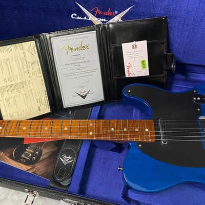 NEW ! Fender American Custom Telecaster NOS - 1-Piece Roasted AAA Flame Maple Neck Fingerboard - Sapphire Blue Transparent - Authorized Dealer - 7.4 lbs - G07467 image 14