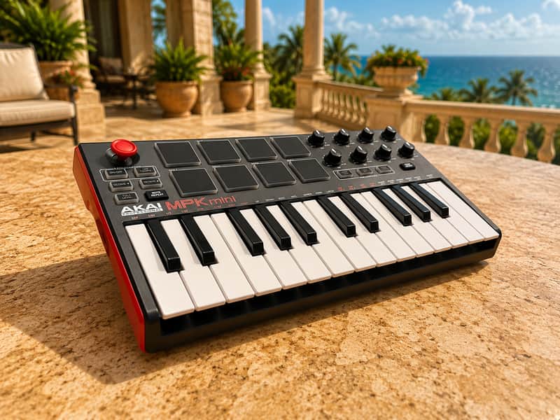 Akai MPK Mini MkII USB MIDI Keyboard Controller w/ USB Cable | Great Condition image 1