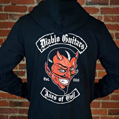 Diablo Guitars Zip-Up Hoodie "Axes of Evil EST.666" Evil MF Sleeve-MD image 5