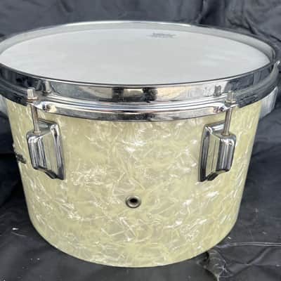 Cleveland Era Rogers, 8x12" Concert Tom & 14x20" Single Tension Bass Drum,  2 Piece Drum Set, White Marine Pearl Finish Red Sparkle Finish image 12