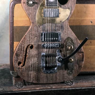 Postal  Crossroads 1910 Limited Edition  #1 Barnwood Upgrade Bigsby F Hole image 2