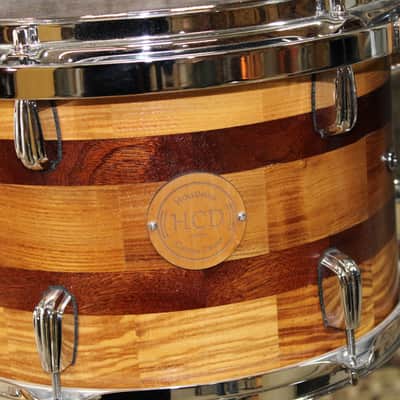 Holloman Custom Drums Ash/Mahogany drum set - hand rubbed urethane over Danish Oil image 3