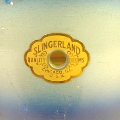 Slingerland #194 8x14"Super Gene Krupa Radio King Snare Drum Blue Silver Duco40s image 2