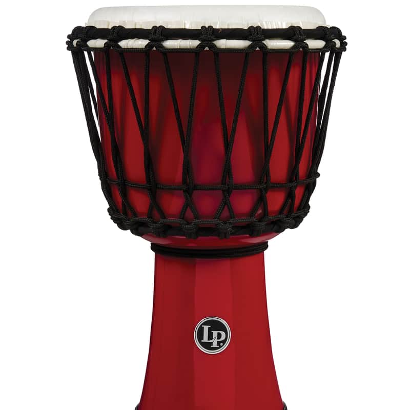 Immagine Latin Percussion World 7" Rope Circle Djembe, Red LP1607RD - 1