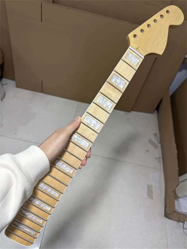 24 inch short scale maple electric guitar neck block inlay 22fret big head Parts image 1