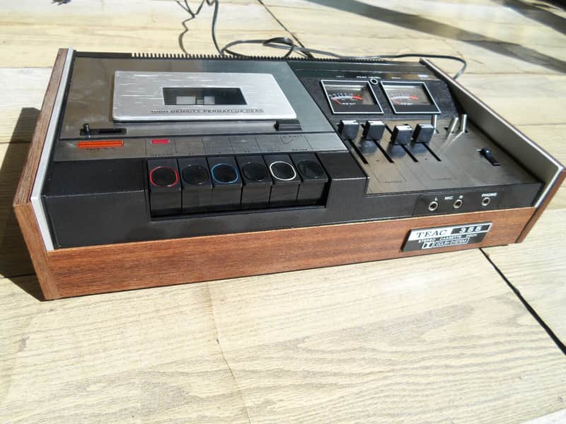 Vintage early TEAC Cassette Deck Model 355 in Wood Case image 1