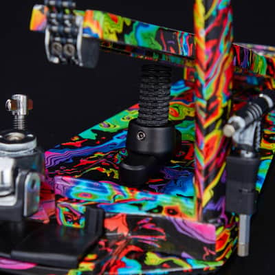 Tama HP900PWMPR 50th Limited Iron Cobra Power Glide Twin Pedal - Marble Psychedelic Rainbow Finish image 10