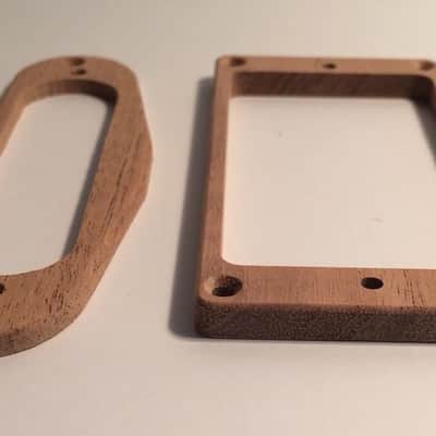 Guilford Mahogany Flat H/S Humbucker Strat Pickup Ring Set - USA image 3