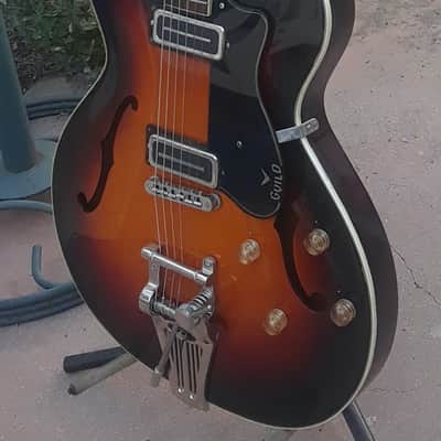 1966 Guild T100 Semi-Hollow Guitar-Duesenberg B-7 Bigsby -McNelly Charlie Christian PUs-HSC- VIDEO image 1
