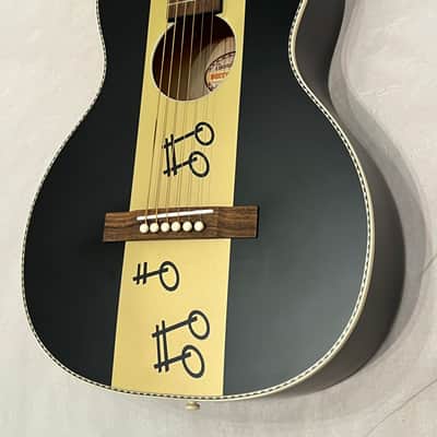 Recording King Series 7 RPS-7-NGB Limited-edition Steamboat Single 0 Acoustic Guitar - Black and Gold Satin image 8