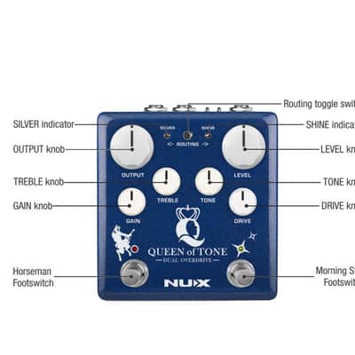 Nux Queen of Tone NDO-6 dual overdrive pedal ( Horseman and Morning Star) image 2