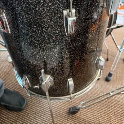 Ludwig Super Classic 1961-1963 pre-serial number - Black Galaxy Sparkle - 4 pc shell set image 9