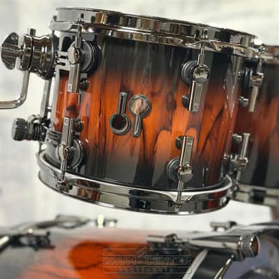 Sonor SQ2 Beech 5pc Drum Set Black to Red Burst over African Marble Gloss image 5