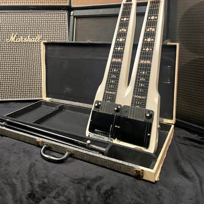 Supro/Valco Comet Double Neck 6/6-String Lap Steel 1956 white w/ supro amp image 12