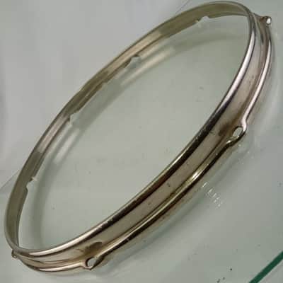 Slingerland 14" 8-Lug Nickel-BRASS Stick-Saver Snare Drum/Floor Tom NOB Rim/Hoop image 4