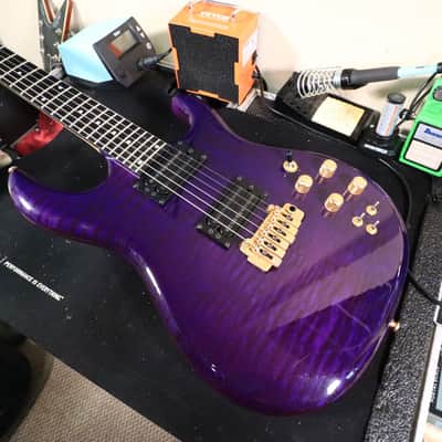 Carvin DC400T Purple Quilt Maple Neck Through Electric Guitar USA image 16