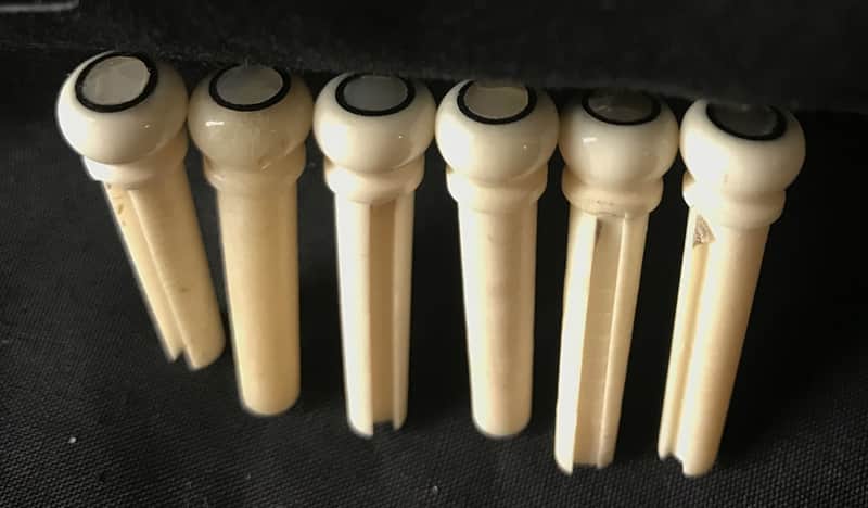 Martin Real Bone Bridge Pins MOP Abalone Inlays For Series  D18 Martin Guitar & Many Other Guitars image 1