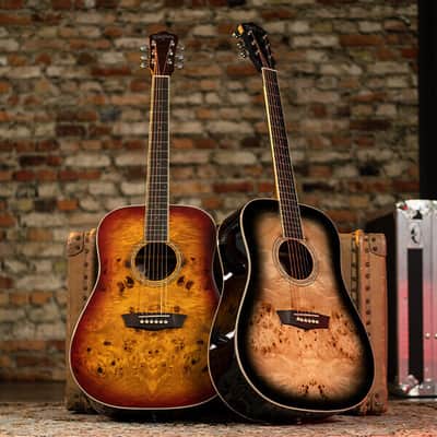 Washburn DFBDB | Deep Forest Burl Dreadnought Acoustic Guitar, Black Fade image 12