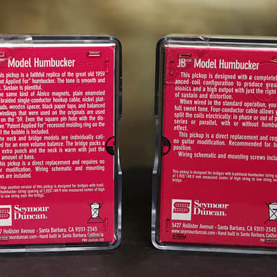 Seymour Duncan SH-4 JB Bridge & SH-1n 59 Neck ZEBRA Humbucker Pickup Set image 2