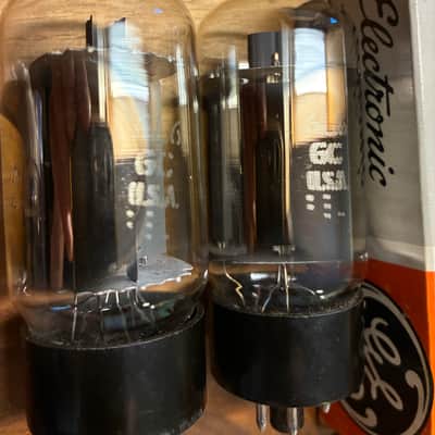 NOS date code and tight current matched pair GE 6L6GC clear top tubes image 3