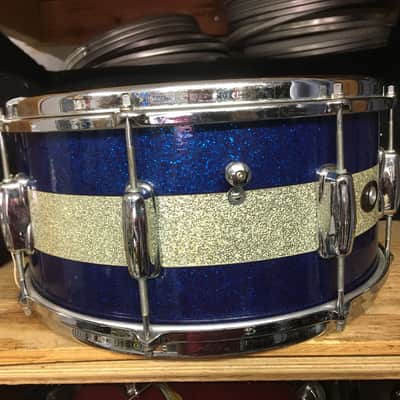 Slingerland 3 Ply 1964 Blue Silver Sparkle Duco image 5