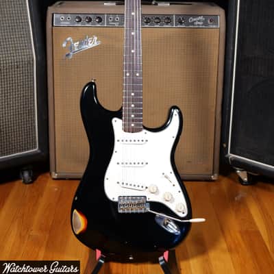 2006 Fender Custom Shop Relic 1960 Stratocaster Black over Sunburst image 2