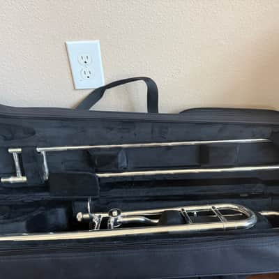 Silver Trigger trombone, open wrap, with case and mouthpiece image 10
