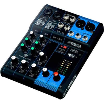 Yamaha MG06 6-Input Stereo Mixer, 20Hz-20kHz Frequency Response, 2x Mic/Line Combo Inputs, 4x 1/4  Line Inputs, +48V Phantom Power image 1
