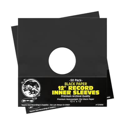 (100) 12" PREMIUM 29# BLACK Paper Vinyl LP Record Album Inner Sleeves ARCHIVAL image 1