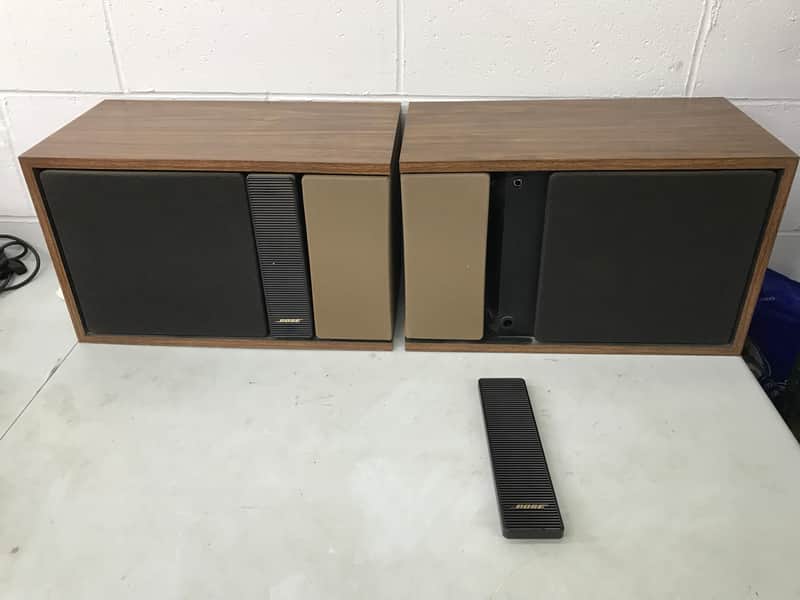 Bose 301 series II 1982 Walnut speakers with original box and styrofoam image 1