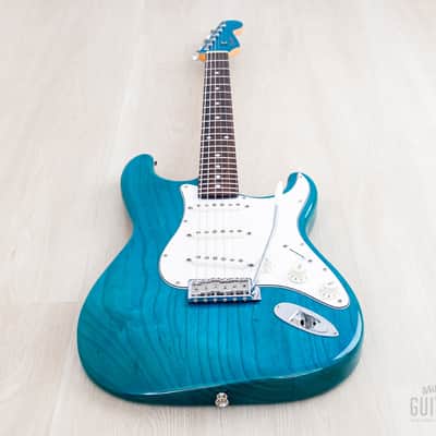 2012 Fender '62 Stratocaster ST62/ASH/MH Transparent Blue + Headstock, Near-Mint, Japan MIJ image 10