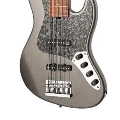 Sadowsky MetroExpress 21-Fret Vintage J/J Bass, Morado Fingerboard, 5-String - Solid Silver Metallic High Polish image 4