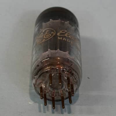 1963 General Electric 6CG7 6FQ7 Vintage 1960s Gray Plate Halo Getter Tube! T437 image 5