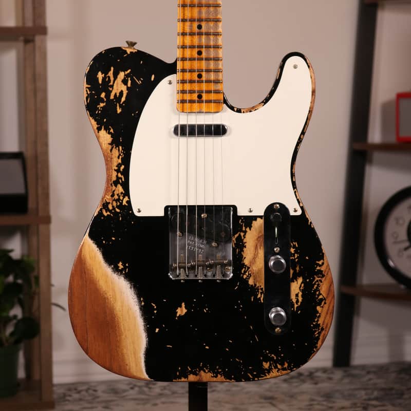 Fender Custom Shop Double Esquire 1950 Super Heavy Relic - Maple Fingerboard, Black image 1