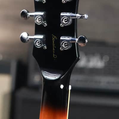 Epiphone Bonehead Signature Riviera Semi-Hollow Electric Guitar - Dark Tobacco Sunburst with Hardshell Case image 7