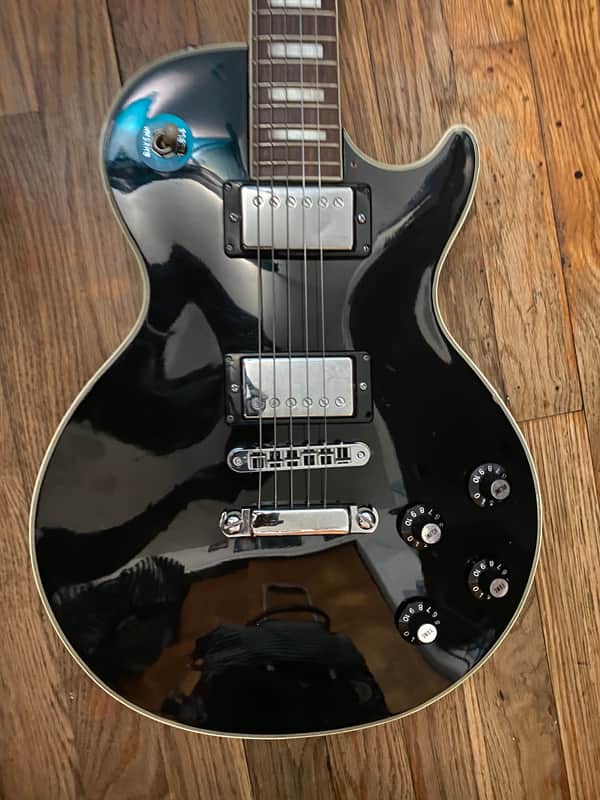 MIJ Les Paul custom  1970’s Ebony and chrome image 1