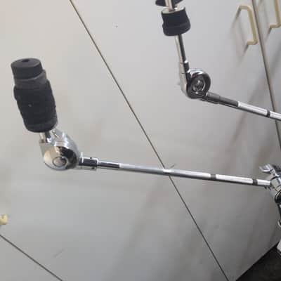 DW, Roland, Gibraltar - DW Flat Snare Stand, 2 x Roland Cymbal Boom/L-Rod stands, Gibraltar Cymbal Clamp - Silver image 9