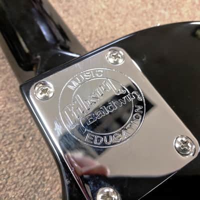 Epoch Baldwin LP Electric Guitar, Black, Chrome, Budget Starter, Thin Body image 11
