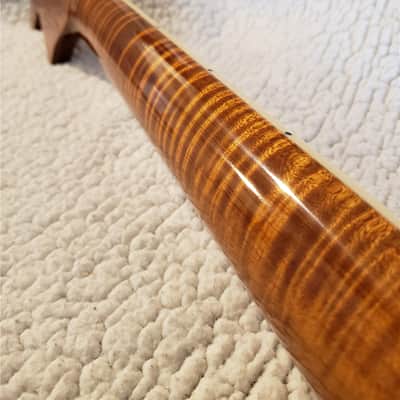 Beautiful USA Roasted, bound 5A flame maple neck.Hidden fret tangs.Rounded edges", Made for a Jazzmaster or Strat body # FJM-12 -You never felt frets like this. image 1