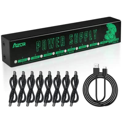 AZOR Effect Pedal Power Supply Mini Power Adapter 9V Output 8 Ways USB 5V Input image 1