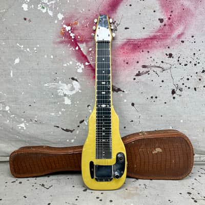 1953 Fender Champion Lap Steel Guitar 1950's -Yellow Pearloid w/ Original Case image 3