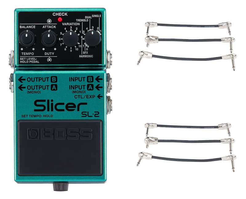 Boss SL-2 Slicer Compact Pedal + 2x Gator Patch Cable 3 Pack image 1