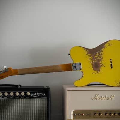 Fender Custom Shop 1964 HS Tele Heavy Relic Grafitti Yellow, Aus Erstbesitz! Custom Color, SD Neck Humbucker uvm. 2021 - Grafitti Yellow Relic image 23