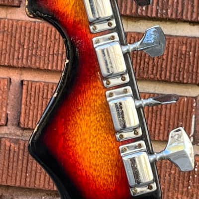 1960s MIJ Rexina Kawai Teisco Short Scale Electric Bass Guitar~Tri Tone Brown Sunburst~Lots of Mojo!~*SALE*~VIDEO!~ image 10